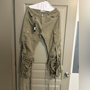 Fashion Nova Olive Cargo Pants with Strap Details
